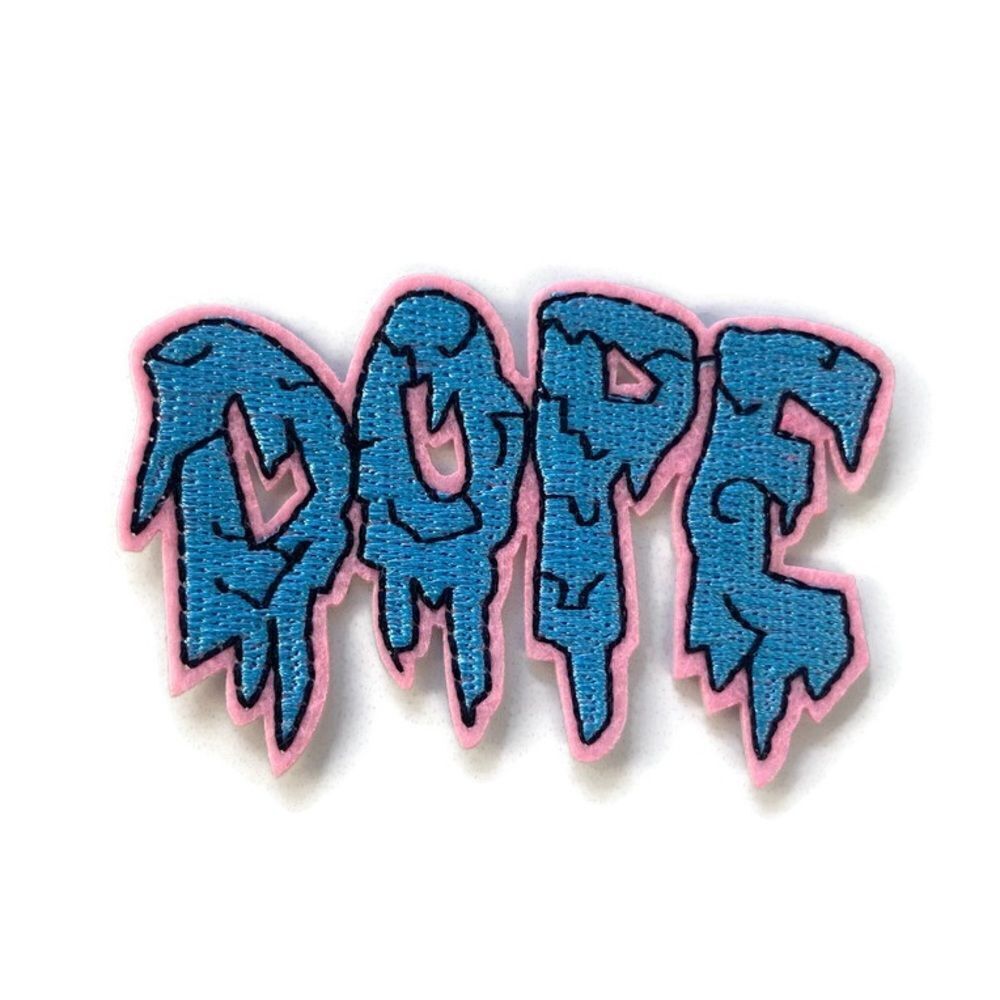 DOPE Blue/Pink Drizzle Embroidered Patch
